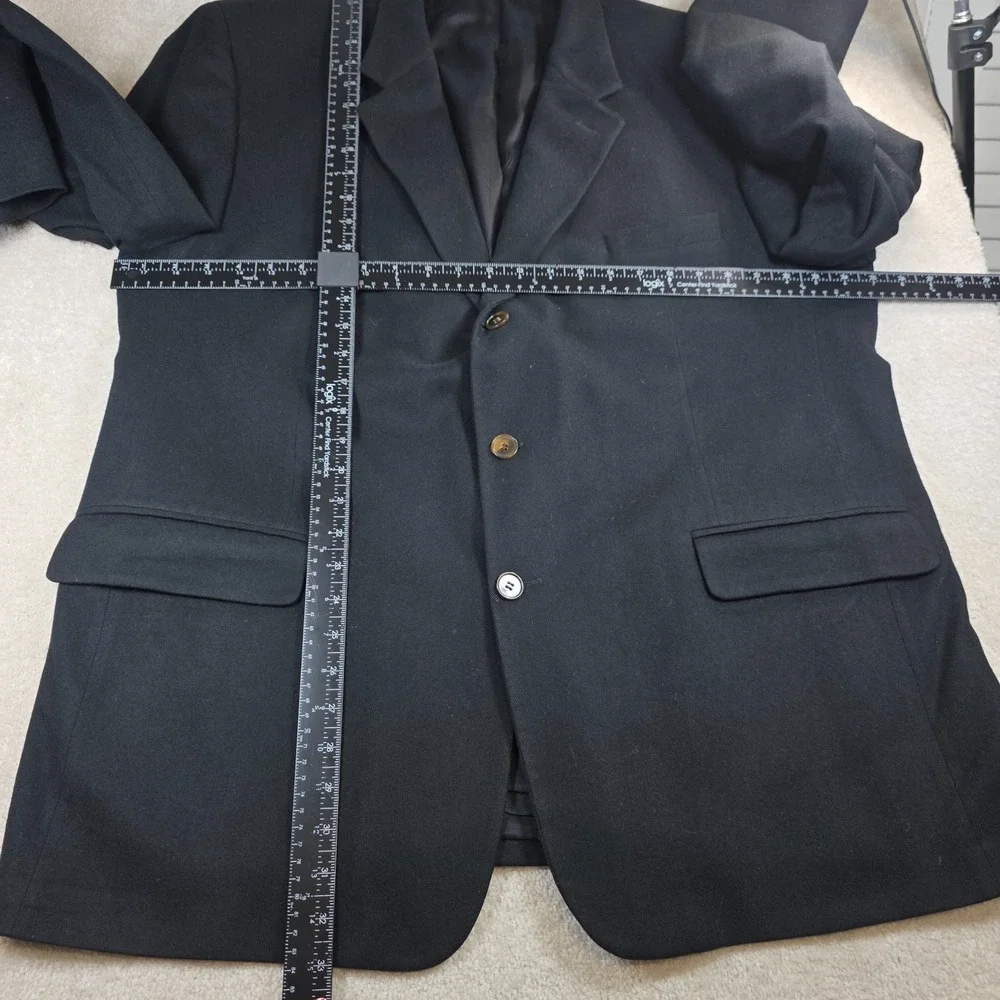 Bill Blass Black Label Blazer Jacket Mens 46R Black Cashmere Notch Lapel Vintage